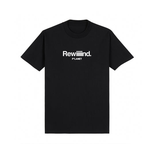 Planet Workshop Rewind shirt in Black - Track so nice, you have to listen twice